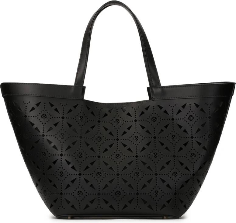 Kazar Leren boot tas met opengewerkt patroon