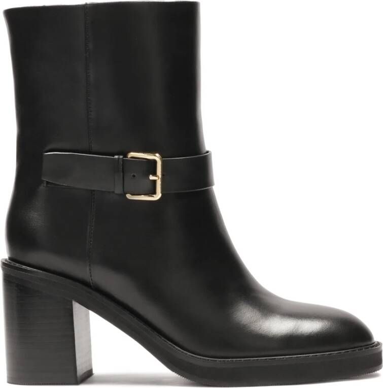 Kazar Leren instaplaarzen met brede hak