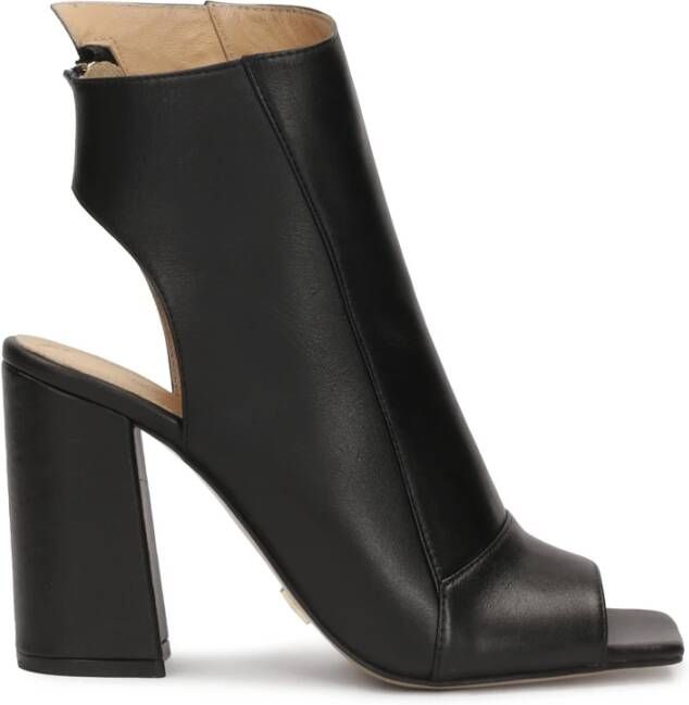Kazar Leren peep-toe enkellaarsjes met een open neus en hiel
