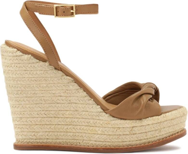 Kazar Leren sandalen met anker en platform
