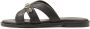 Kazar Leren slippers op platte zool met monogram - Thumbnail 1