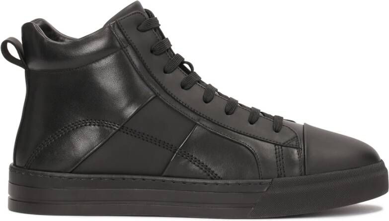 Kazar Leren sneakers met hoge schacht Black Heren