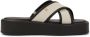 Kazar Leren teenslippers op een dikke zool met kruisbanden - Thumbnail 1