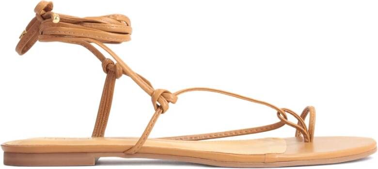 Kazar Lichtbruine sandalen voor dames met een teenband