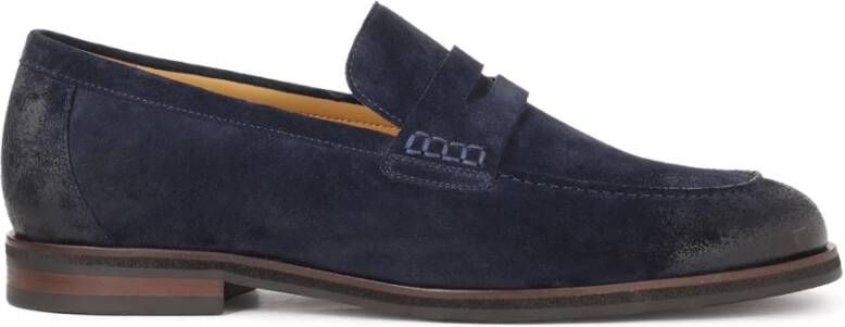 Kazar Marineblauwe loafers in geschuurd suède