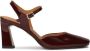 Kazar Maroon gelakte semi-open pumps - Thumbnail 1