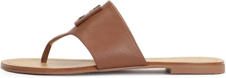 Kazar monogram leren teenslippers