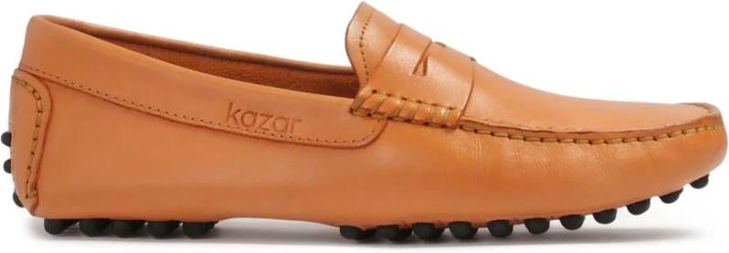 Kazar Oranje gladleren heren mocassins