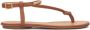 Kazar Platte bruin lederen flip-flops stijl sandalen Brown Dames - Thumbnail 2