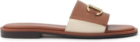 Kazar Platte bruine en beige slippers