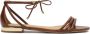 Kazar Platte bruine sandalen vastgebonden met een teenring Brown Dames - Thumbnail 2