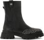 Kazar Platte instaplaarzen met metalen klinknagels Black Dames - Thumbnail 2