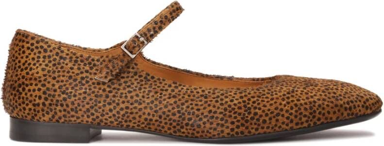 Kazar Platte leren pumps met borstels