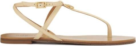 Kazar Platte leren teenslippers
