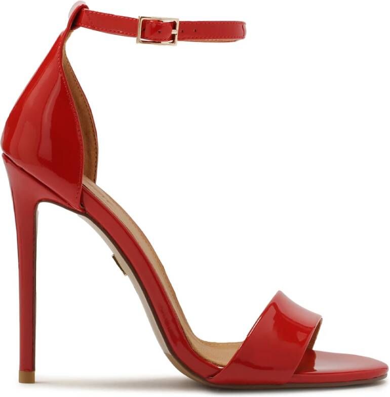 Kazar Rode gelakte sandalen met ingebouwde hak