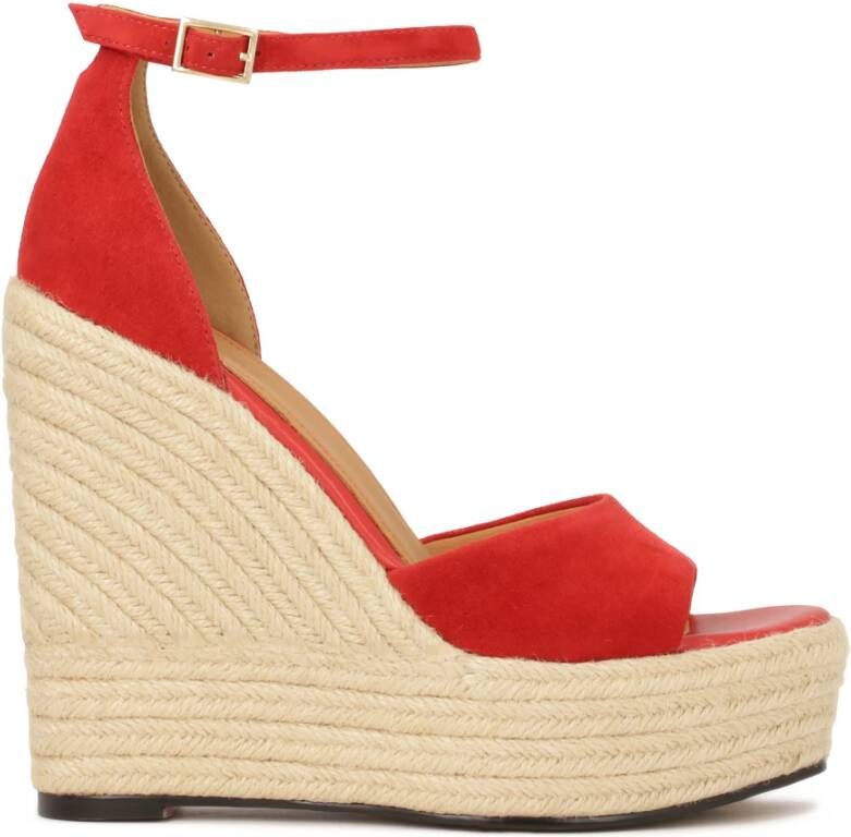 Kazar Rode platform sandalen met hak