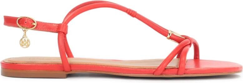 Kazar Rode sandalen op een platte zool met een overhang Red Dames