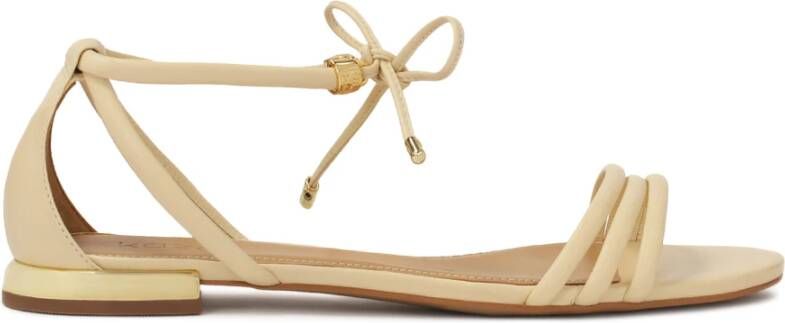 Kazar Roomkleurige sandalen met binding en volledige hak