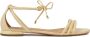 Kazar Roomkleurige sandalen met binding en volledige hak - Thumbnail 1