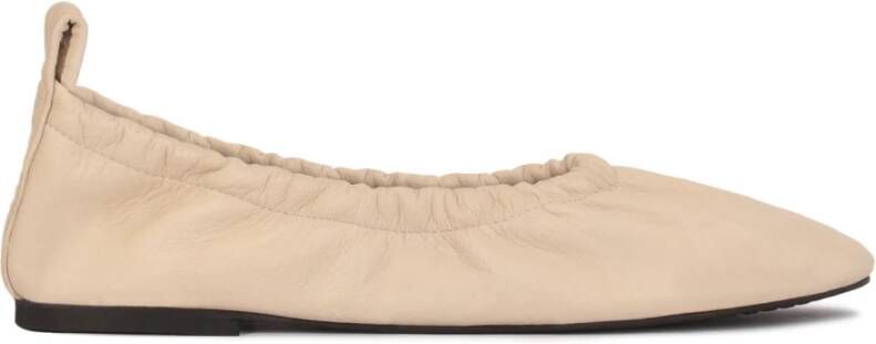 Kazar Beige leren ballerina's met elastiek op de bovenkant Beige Dames
