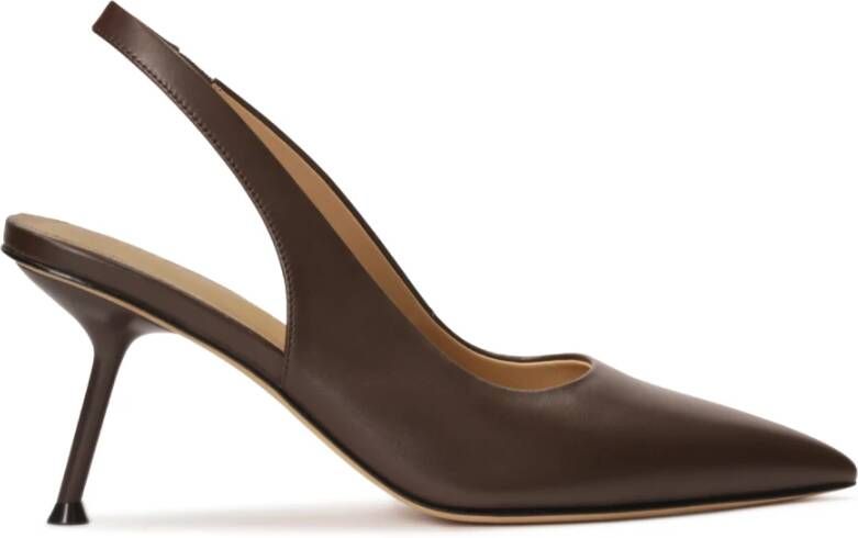 Kazar Studio Bruine stiletto pumps met een open hiel