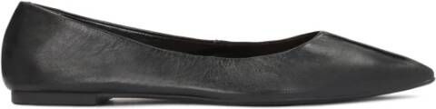 Kazar Dames zwarte leren ballerina's Black