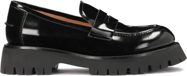 Kazar Dames zwarte leren loafers Black