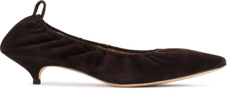 Kazar Studio Donkerbruine geribbelde pumps