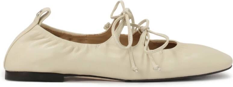 Kazar Studio Gelaagde off white zachte leren ballerina's