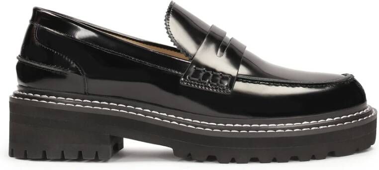Kazar Studio Gelakte schoenen met track zool Black Dames
