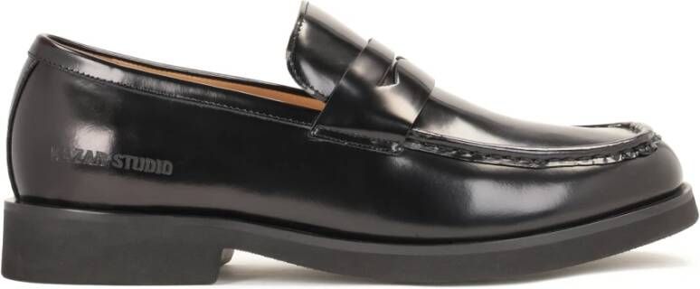 Kazar Herenstudio Zwarte leren loafers Black Heren