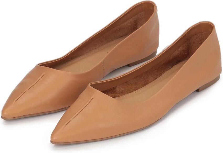 Kazar Studio Comfortabele lichtbruine leren ballerina's Brown Dames