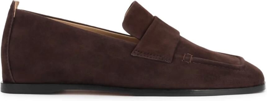 Kazar Studio Donkerbruine suède schoenen met vierkante neus