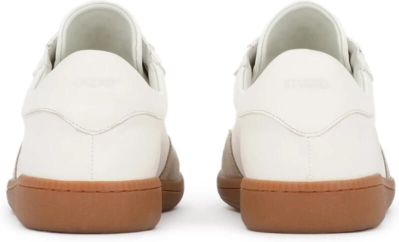 Kazar Studio Heren sneakers van wit leer en beige suède