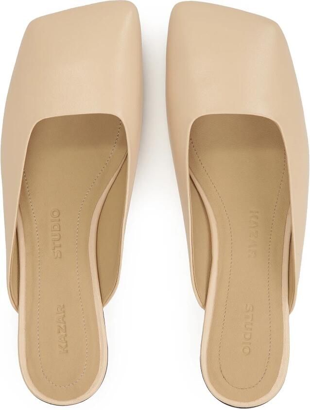 Kazar Studio Leren flip-flops op een platte zool met een vierkante voorkant - Foto 2
