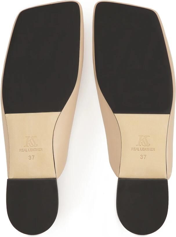 Kazar Studio Leren flip-flops op een platte zool met een vierkante voorkant - Foto 3