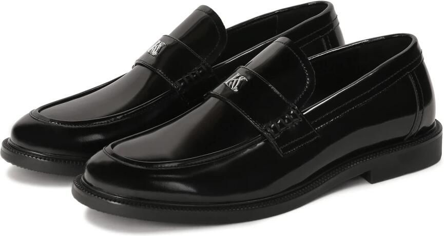 Kazar Studio Monogram loafers van zwart leer