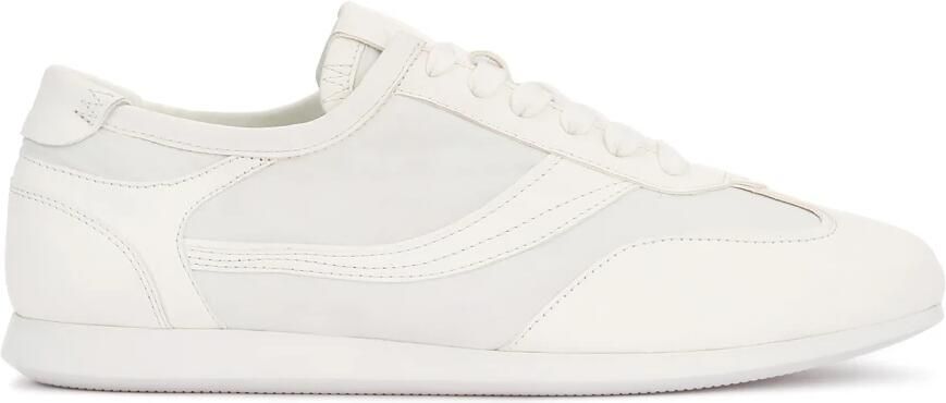 Kazar Studio Witte sneakers van echt leer en stof