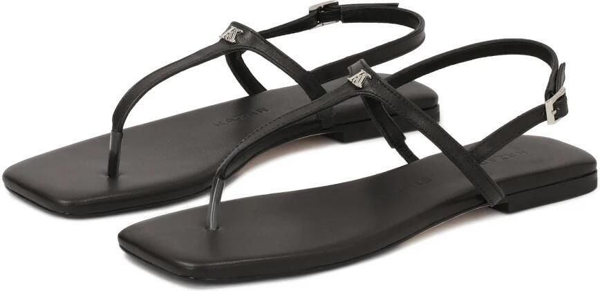 Kazar Studio Zwarte leren sandalen met vierkante neus - Foto 1