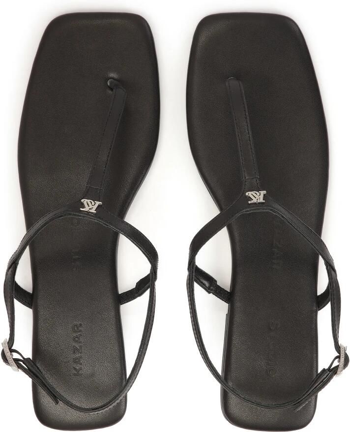 Kazar Studio Zwarte leren sandalen met vierkante neus - Foto 3