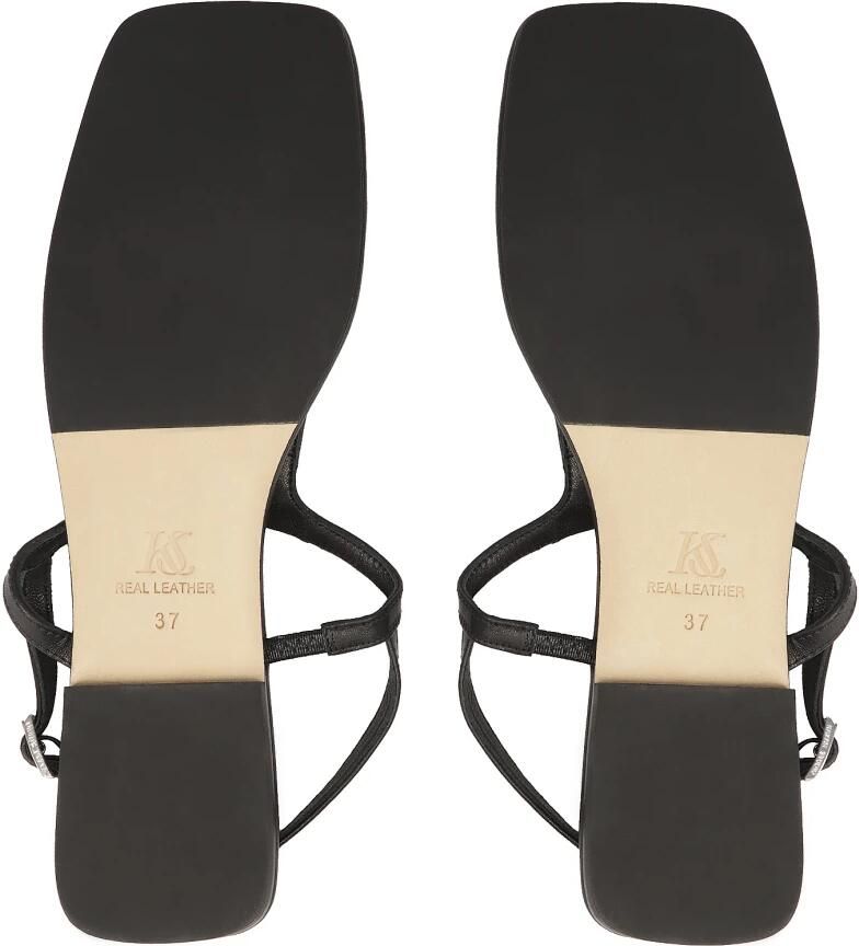 Kazar Studio Zwarte leren sandalen met vierkante neus - Foto 2