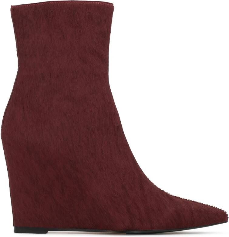 Kazar Studio Maroon laarzen met natuurlijk haar