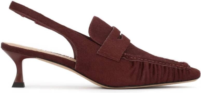 Kazar Studio Maroon slingback pumps met borstels