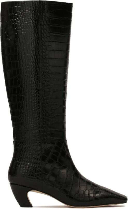 Kazar Studio Zwarte laarzen met dierenmotief op kittenhakken Black Dames