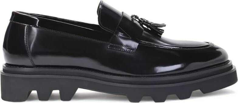 Kazar Zwarte leren loafers voor mannen met een wandelzool Black Heren