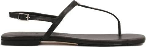 Kazar Studio Zwarte leren sandalen met vierkante neus