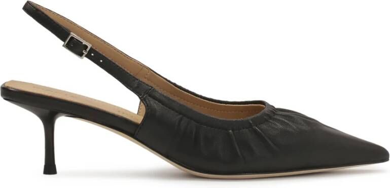 Kazar Studio Zwarte slingback pumps met gerimpeld bovendeel