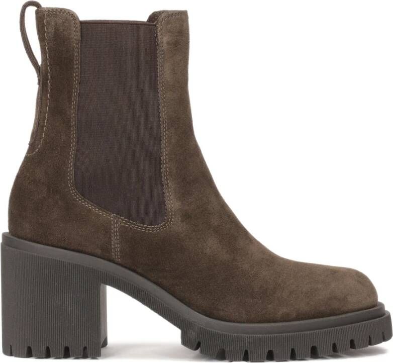 Kazar Suede heeled boots with elastic bands