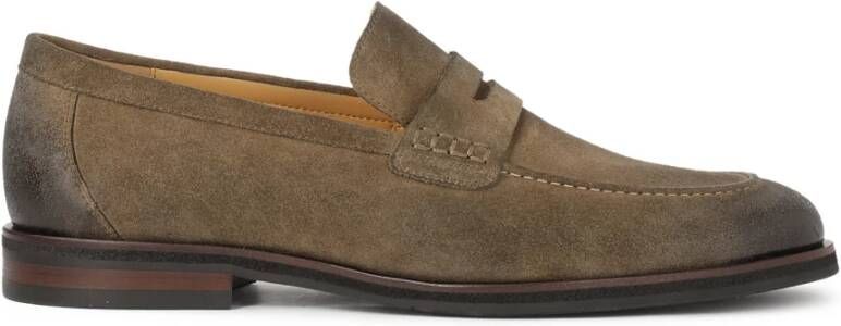 Kazar Suède loafers in khaki kleur