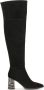 Kazar Suede musketiers met een versierde hak Black Dames - Thumbnail 2